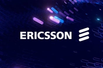 Ericsson logo on digital fabric